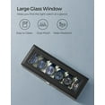 thumbnail image 4 of Watch Box, 12-Slot Watch Case with Large Glass Lid, Removable Watch Pillows, Watch Box Organizer, Gift for Loved Ones, Black Synthetic Leather, Gray Lining, 4 of 8