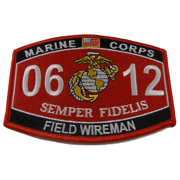 MARINE CORPS 0612 FIELD WIREMAN SEMPER FIDELIS MOS PATCH USMC EAGLE
