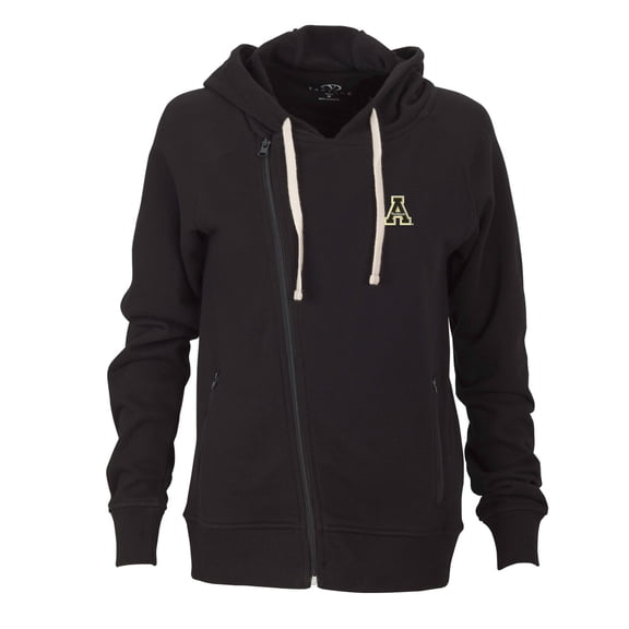 Women's Black Appalachian State Mountaineers Fleece Moto Jacket