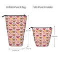 thumbnail image 2 of Bingfone colorful Butterfly Daisy Print Telescopic Pencil Bag Pen Holder Pop Up Stationery Case, Stand-up Retractable Transformer Bag Standing Organizer, 2 of 6