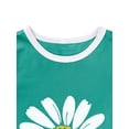 thumbnail image 4 of ManHanLi Women Daisy Print Round Neck Contrast Color Trim Short Sleeve Top, 4 of 7