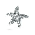 thumbnail image 2 of Bling Jewelry Womens Nautical Beach Large Starfish Pave CZ Pendant Necklace Sterling Silver 1.25 Inch, 2 of 5