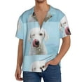 thumbnail image 3 of KLL Puppy Licks Nose Print Men's Shirt Short Sleeve Button Down Summer Cuba Beach Shirts- XX-Large, 3 of 7