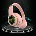 thumbnail image 6 of Bluetooth Headphones with LED Lights, Wireless Over-Ear Headphones with 40mm Drivers, HiFi Stereo Sound, Bluetooth 5.3, Foldable Design, 10-Hour Playtime, Type-C Charging - White/Pink/Green/Blue, 6 of 8