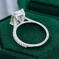 thumbnail image 4 of Silvago Jewel 14K White Gold Plated Rings - Excellent 2.2 Ct Radiant Cut Lab Created Simulated Diamond Rings - Under-Halo Diamond Ring for Women's - Solitaire with Accent Diamond Rings for Her, 4 of 9