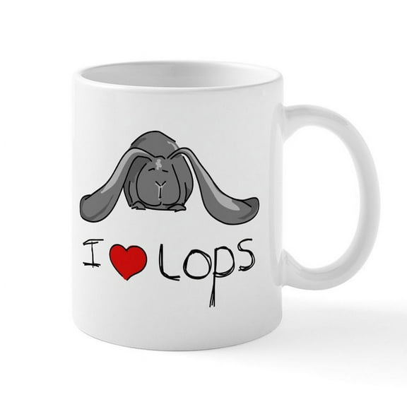 CafePress - I Heart Lop Rabbits Mug - 11 oz Ceramic Mug - Novelty Coffee Tea Cup