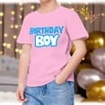 thumbnail image 2 of Tisuna Little Boys Shirt Birthday Print Short Sleeve Crew Neck Tops Cute Loose Summer Child Outwear Pink Size 6-7 Years, 2 of 4
