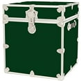 thumbnail image 2 of Rhino Trunk & Case Leather Embossed Vinyl Cube Trunk, College Chest, Home Storage, Dorm Seat, Lockable Student Footlocker, Strong Trunks, 1000+ Pounds Sitting Capacity 18"x18"x20" (Forest Green), 2 of 4