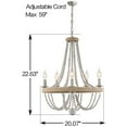 thumbnail image 5 of TOMIYA Beaded Chandelier Boho Wood Farmhouse Dining Room Light Fixture  French Country Nursery Rustic 5- Light Pendant Light, 5 of 6
