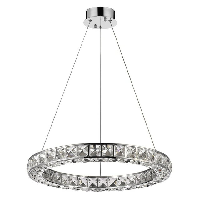 homeroots Éclairage 398331 Noemi 28 Watts Anneau de Cristal Led Intégré
