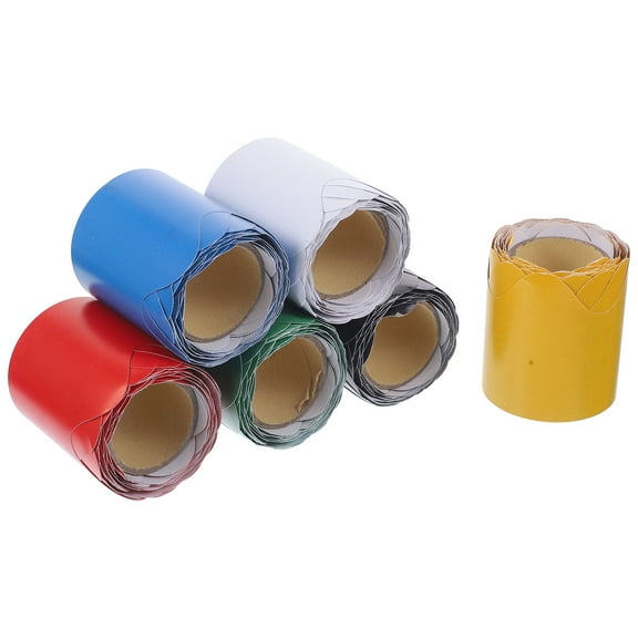 BESTYASH Assorted Color Bulletin Board Borders for Classroom Decoration Convenient and Long Paperboard Trim 6 Rolls