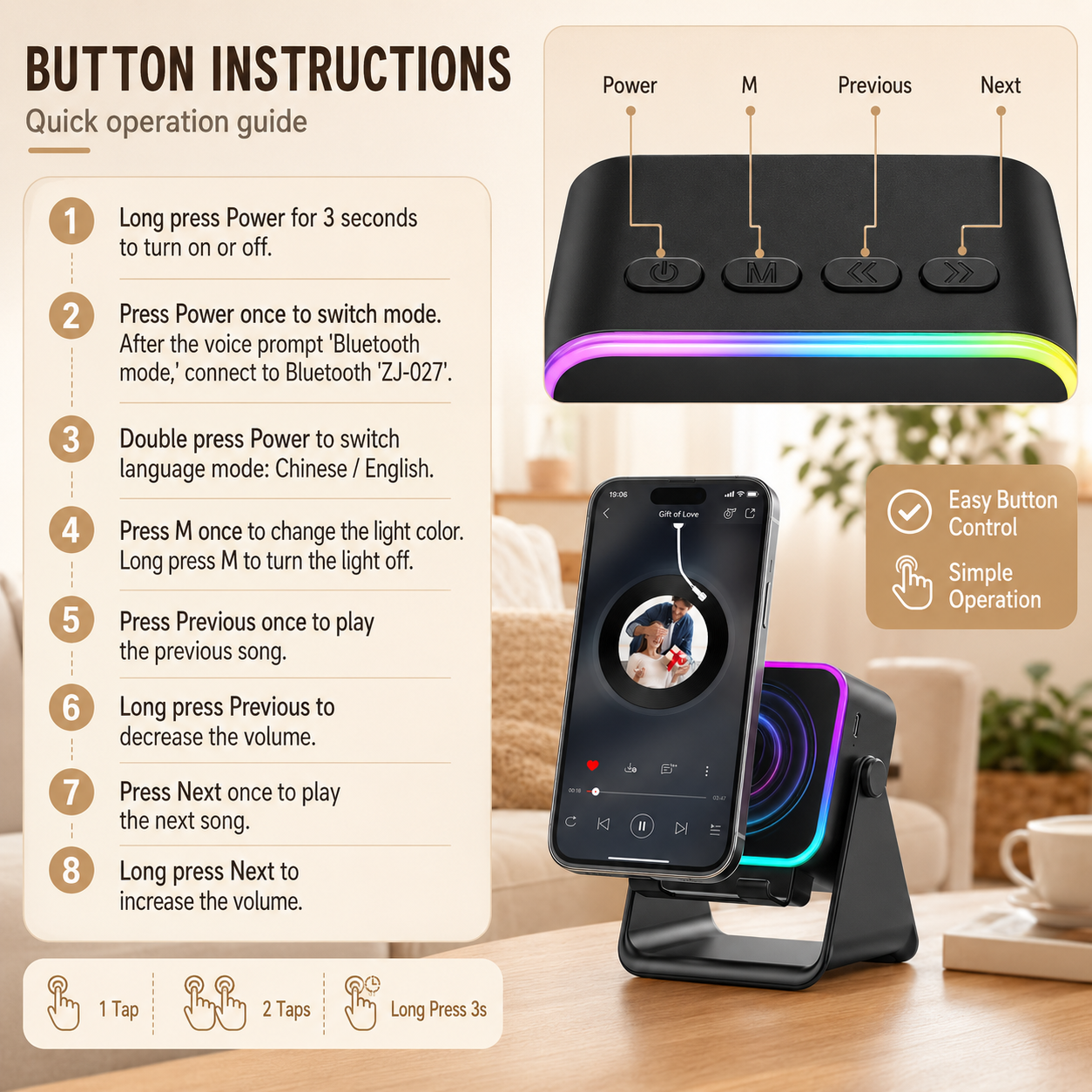 DTIRD 6-in-1 Wireless Induction Bluetooth Speaker photo 6