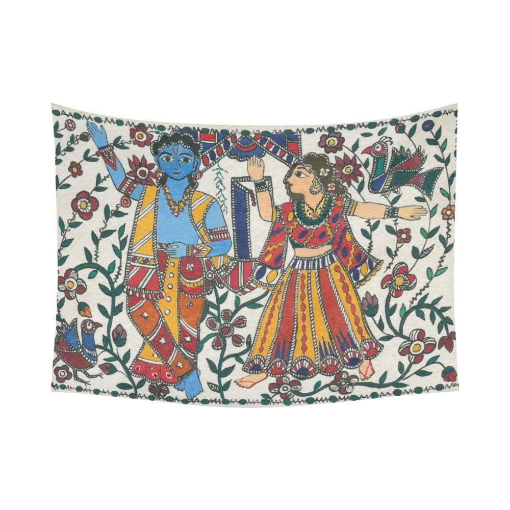 CADecor Madhubani Radha Krishna Wall Tapestry Wall Hanging Wall Art