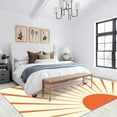 thumbnail image 2 of Bohemian Sunrise Rug 4x5ft Area Rugs Orange Beige Sunshine Rugs Non Slip Low Pile Indoor Washable Carpet for Living Room Farmhouse Bedroom Apartment Home Decor Floor Mats, 2 of 6