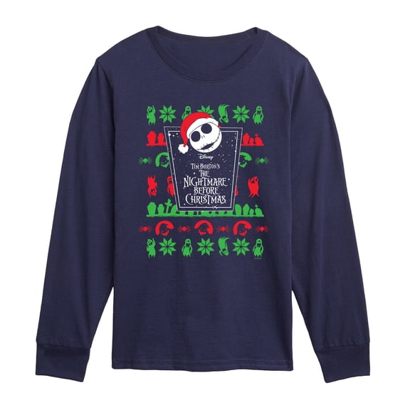 Nightmare Before Christmas - Jack Sweater - Youth Boys Long Sleeve Graphic T-Shirt