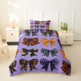thumbnail image 2 of Homewish Kawaii Bow Twin Duvet Cover,Colorful Plaid Bowknot Print Twin Bedding,Colorful Stars Reversible,2-Piece,1 Duvet Cover and 1 Pillowcase, 2 of 6