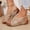 Khaki, variant on Womens Platform Wedge Sandals Crisscross Strap Slip On Open Toe Summer Beach Shoes For Women Casual Walking Footwear Pink US :7