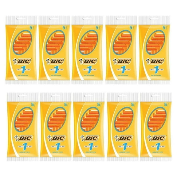 Bic Men Classic Sensitive Disposable Razors, 50 Count (Pack of 10)
