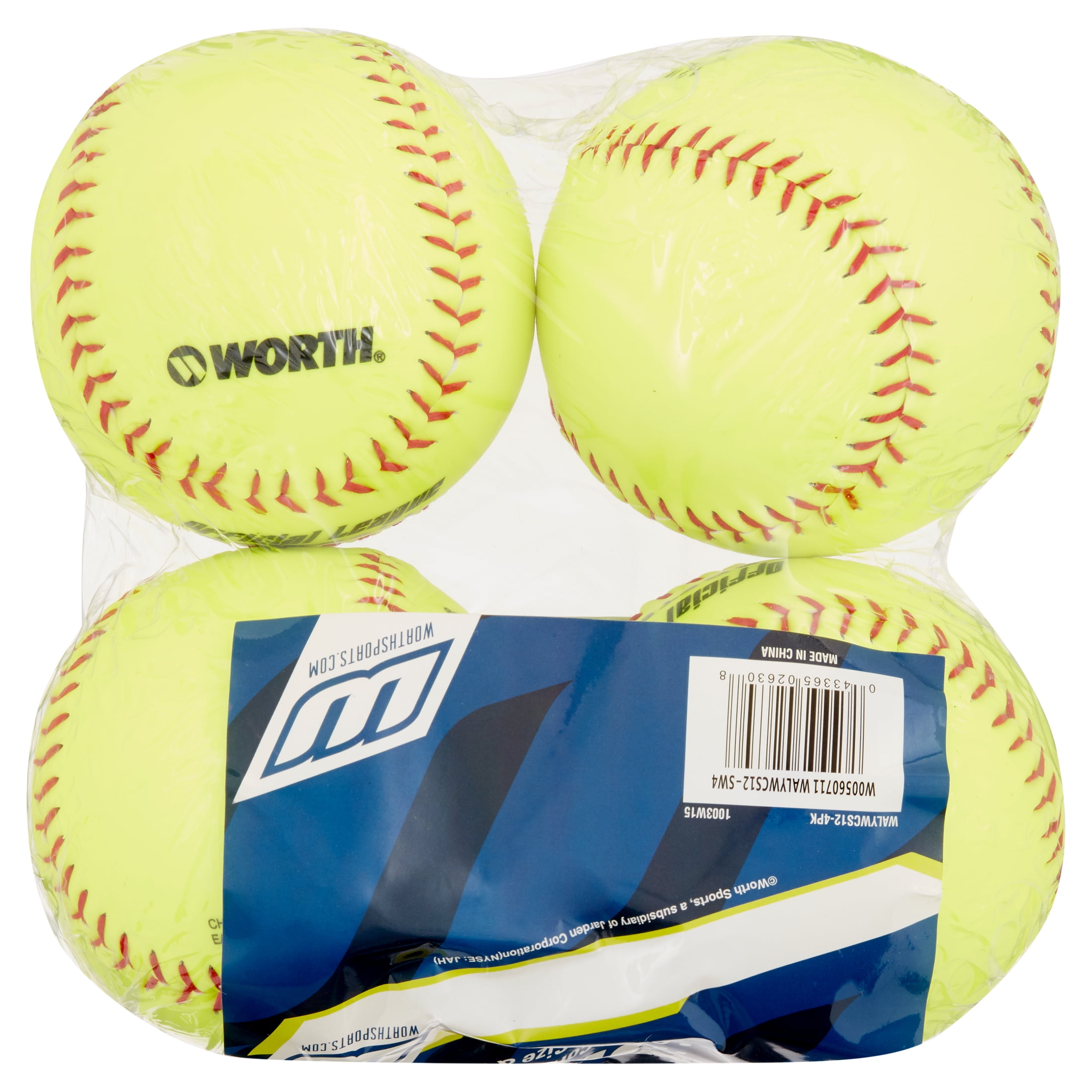 Worth WCS 12 Official League Softball White 4 Softballs for sale