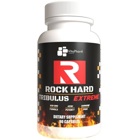 Vitapharm Nutrition Rock Hard Tribulus Terrestris. Herbal Libido and Testosterone Booster with Estrogen Blocker 90ct
