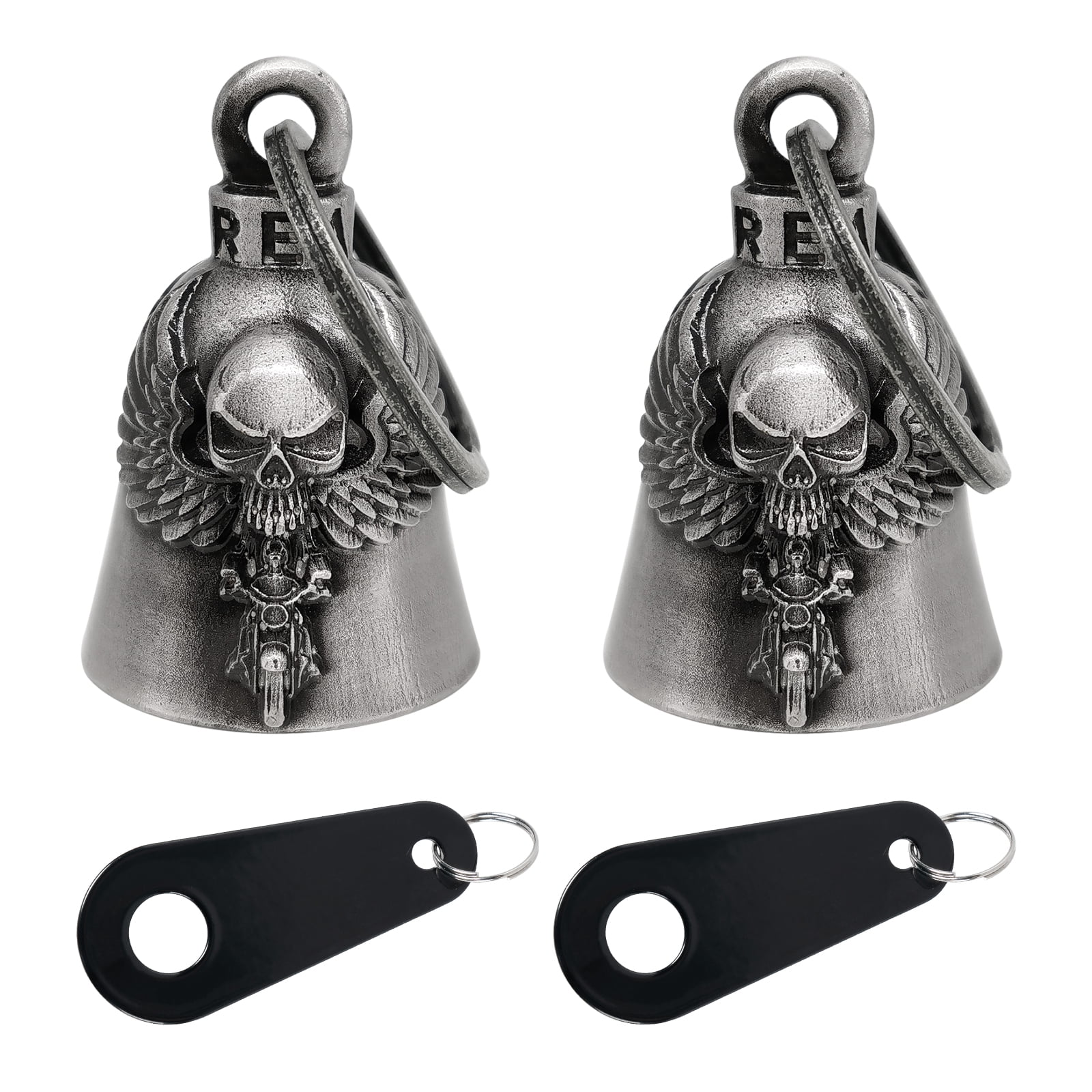 Dream Apparel 【2Pack】Motorcycle Bells for Biker Good Luck Riding