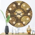 thumbnail image 2 of Designart 'Golden Circular Retro Pattern I' Mid-Century Modern Wood Wall Clock, 2 of 5
