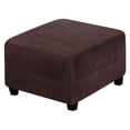 thumbnail image 2 of Square Covers Stretch Elastic Pouf Footstool Protect Single Seat Sofa Footstool Brown B, 2 of 7