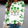 thumbnail image 3 of Charella Long Sleeve Shirts for Women St Patricks Day Printed Crewneck T-shirt 2024 Spring Trendy Tops,Green,XL, 3 of 3