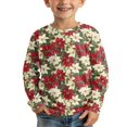 thumbnail image 3 of DISNIMO Christmas Flower T Shirts Long Sleeve for Kids Crew Neck Shirt Girls Long Sleeve Shirts Casual Cute Long Sleeve Tops for Kids Soft Tshirt Girls Tshirts 3-4 Years Old T Shirt Girls Tee, 3 of 7