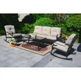 thumbnail image 4 of Outdoor Wicker Patio Conversation Furniture Set 5-Piece Patio Iron Leisure Rocking Chair Set, 4 of 8