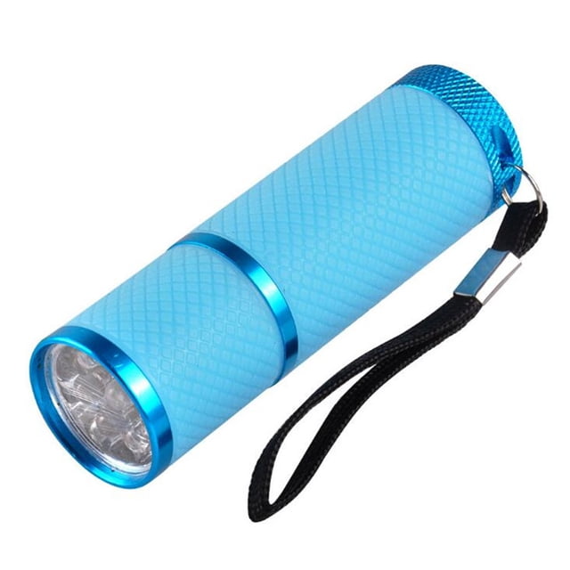 Mini Flash Light for LED Curing Lamp Light Handheld Nail Dryer Nail Flashlight 9 LEDs 395nm Flashlights Detector for Facial