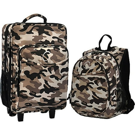 Obersee Kids "Camo" 2-piece Backpack and Carry On Upright Luggage Set