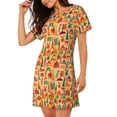 thumbnail image 2 of Rateoe Travel And Tourism Print Women’s Nightdress – Cozy Cotton Short-sleeved Sleep Shirt, Loose-Fit Sleepwear, Perfect for Relaxing and Sleeping, 2 of 6