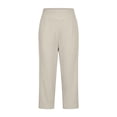 thumbnail image 4 of Ltctricy Capri Pants for Women Straight Leg Comfy Lounge Yoga Pants with Pockets Cropped Casual Work Pants(White,X-Large), 4 of 7
