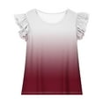 thumbnail image 3 of Piuwrlz Round Neck T-Shirts Children's Girls Short Sweatshirt Sleeve Shirt Top Wine Size 14 Years, 3 of 8