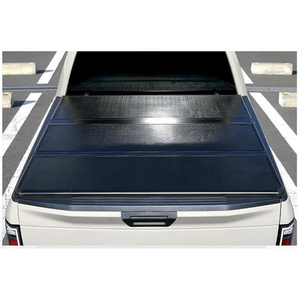 Spec D Tuning Tc3h F15015 55 Mp Super Crew Cab Double Hard Tri Fold Tonneau Cover For 2015 2019 Ford F 150 44 Black Walmart Com Walmart Com