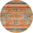 thumbnail image 1 of Ahgly Company Machine Washable Indoor Round Abstract Grapefruit Red Area Rugs, 6' Round, 1 of 7