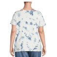 thumbnail image 2 of Terra & Sky Women's Plus Size Cut Out Neck Short Sleeve Top, 2 of 2