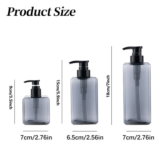 Refillable Silicone Travel Bottles Leak Proof Portable Lotion Dispenser For Shampoo Conditioner Body Wash Carry On Approved (A, 16*7*11cm)