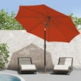 thumbnail image 3 of 9FT Patio Outdoor Umbrella-UPF 50+ Sun Shade with Wind Vent, Push-Button Tilt & Smooth Crank Lift, Rust-Resistant Fiberglass Frame for Garden, Backyard,Yard, 3 of 9