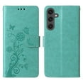 thumbnail image 2 of For Samsung Galaxy S23 FE 5G 6.4 inch Embossed Butterfly Flowers With Card Slots And A Cash Compartment Shockproof Kickstand Flip Leather Phone Case For Women,Green,For Galaxy S23 FE 5G, 2 of 7