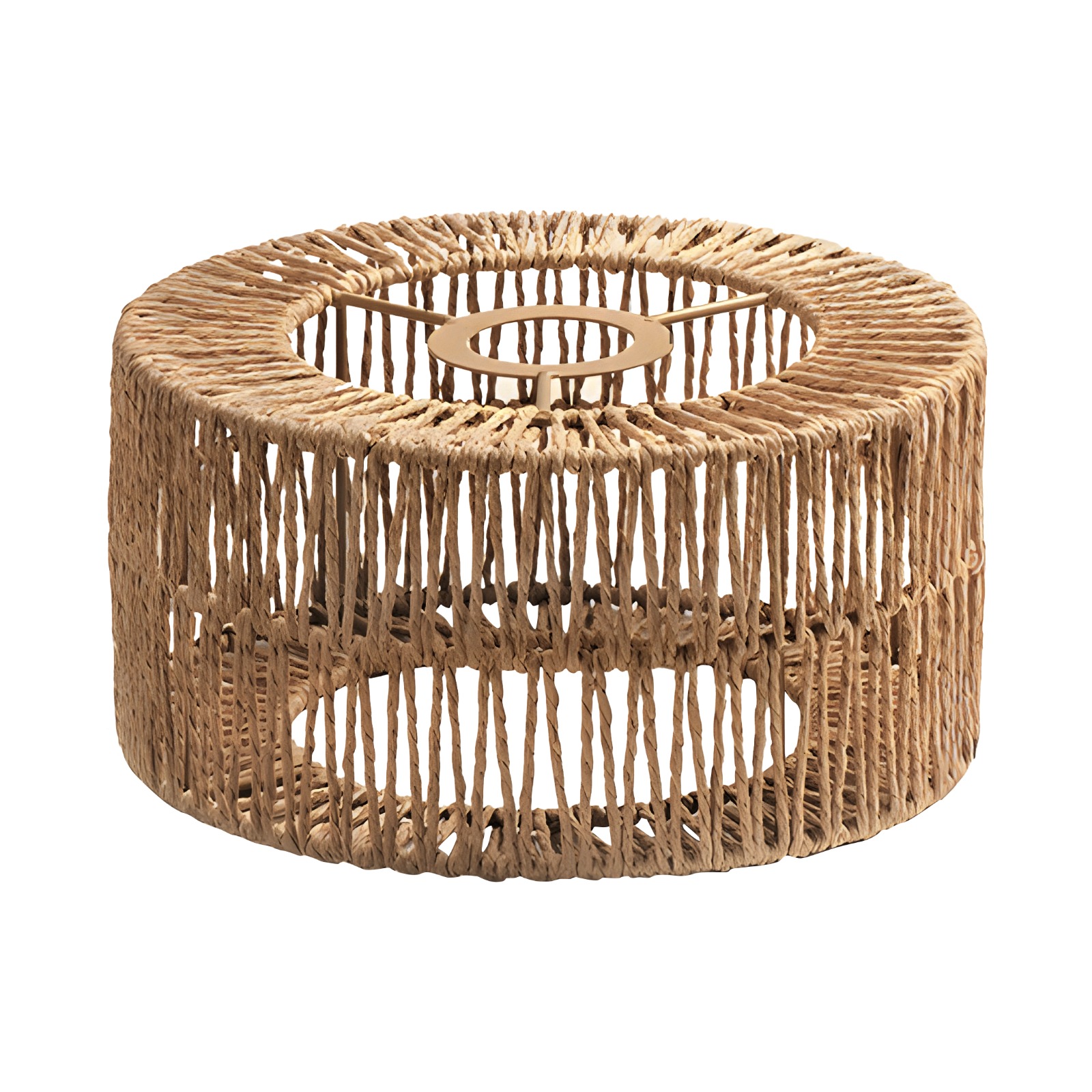 Rattan Lamp Shade, Bohemian Cylinder Lampshade, Rustic Paper Rope Light Cover, Floor Lamp Cover for Living Rooms, Cafes, Restaurants, Tea Rooms, Easy Installation