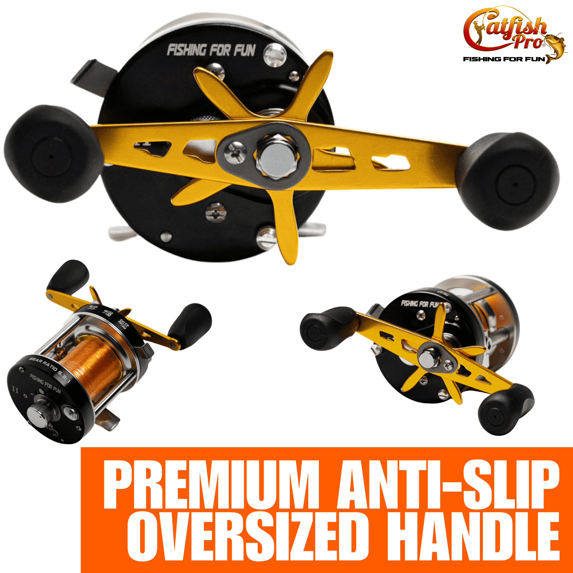 Catfish Pro Fishing For Fun 500 Round Baitcasting Fishing Reel