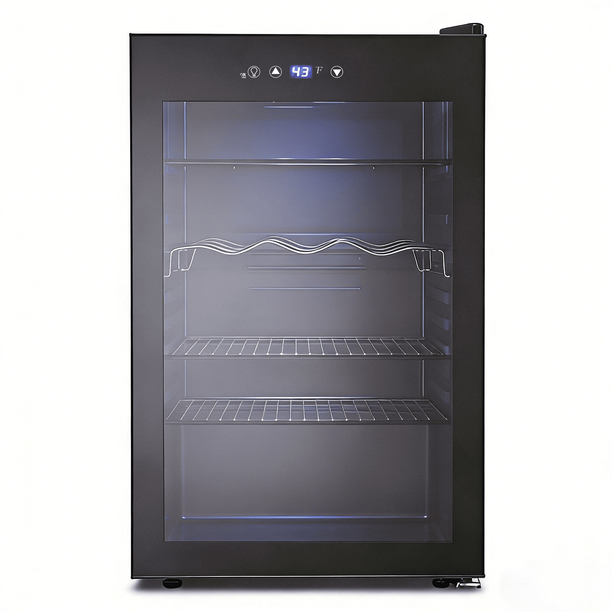 Auseo 150 Can Beverage Refrigerator Cooler,Drink Fridge with Black Glass Door, Touch Lock & Adjustable Shelf Wine Cooler for Home/Office/Bar
