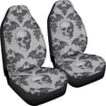 thumbnail image 3 of XYZCANDO Car Seat Covers Interior Decor Car Accessories Car Front Seat Covers Washable Anti-Slip Auto Sedan, Black-White Skull & Bat Repeat Pattern, 3 of 9