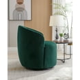 thumbnail image 3 of 360° Swivel Barrel Chair with Black Round Swivel Base, Velvet Fabric Accent Armchair for Living Rooms Dining Rooms Bedrooms,   Green, 3 of 9