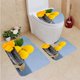 thumbnail image 1 of ABPHQTO Helado de mango Sorbete Hojas de menta Fruta de mango en cuenco de piedra Fondo con textura gris Juego de alfombras de baño de 3 piezas Alfombra de baño Alfombra de contorno y tapa de inodoro, 1 of 2