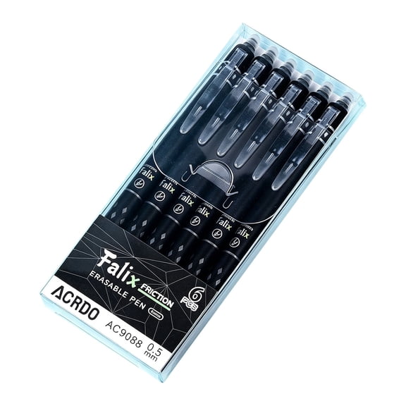 Ageoie Erasable Gel Ink Pens, Retractable Pens, Refillable Pens Black Ink Smooth Writing Pens Set, 0.5Mm Point Pen, Office Supplies, Classroom Must Haves, 12Ml, Black