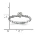 thumbnail image 6 of Sterling Silver Diamond Stackable Expressions Textured Heart Ring, 6 of 7