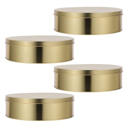 Minkissy 4Pcs Round Cookie Containers With Lids Golden Iron Sealing For Cookies